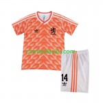 Camisolas de futebol Holanda Cruyff 14 Retro Criança Equipamento Principal 1988 Manga Curta